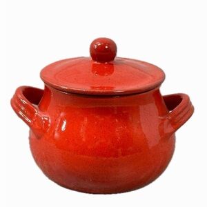 Terra Cotta Bean Pot Crock Kitchen Decor Made In Italy Red Unbranded